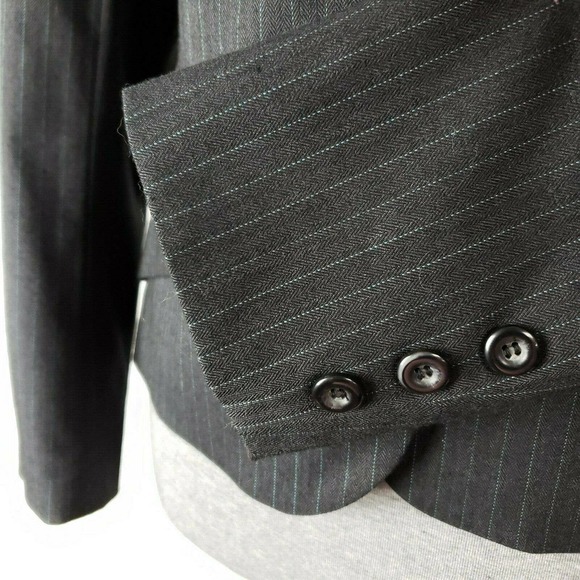 Evan-Picone Blazer Size 6P Charcoal & Teal Stripe - Picture 7 of 11
